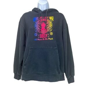 Obey Women’s Large Make‎ Art Not War Hoodie Black Graphic Pullover